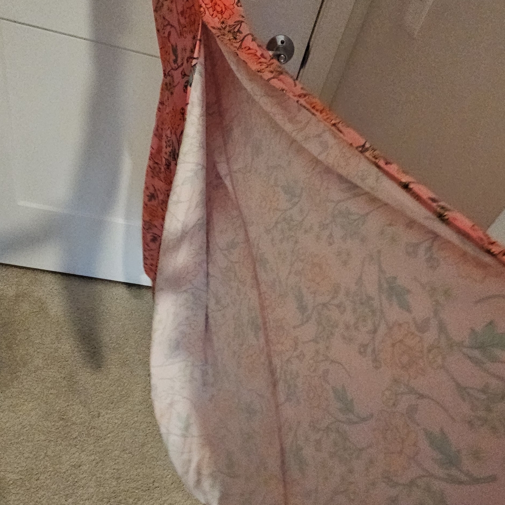 Floral Pink and Orange Scarf